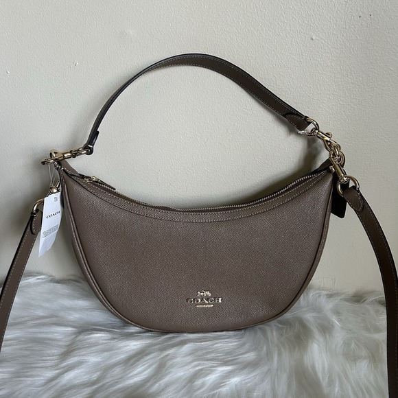 Coach Handbags - Coach Aria‎ Dark Stone Pebbled Leather Shoulder Bag CCL28 NEW